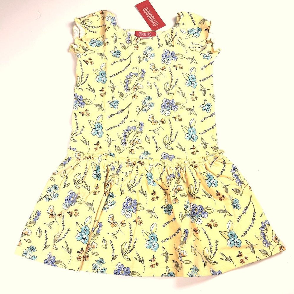 NWT Gymboree Girl Floral Drop Waist Knit Dress Size 3